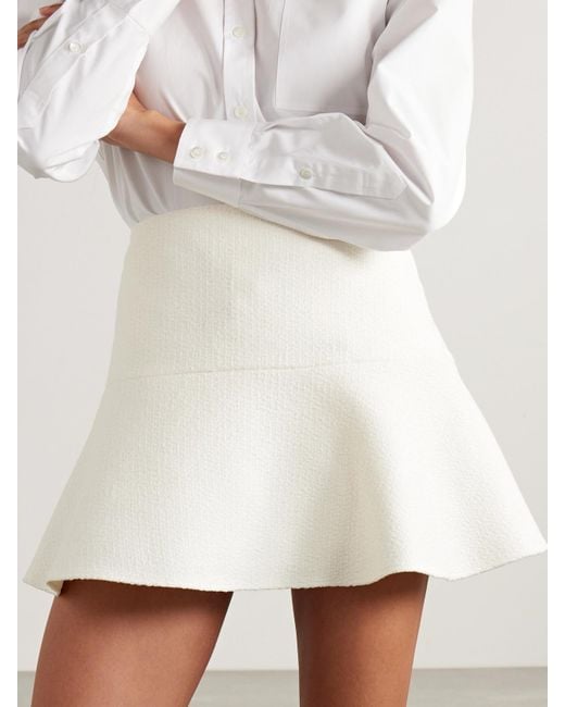 Gucci White Wool-Blend Tweed Mini Skirt