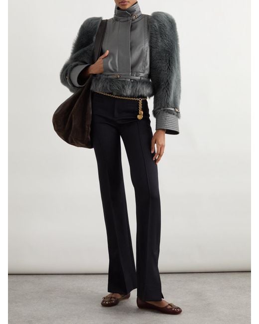 Pantalon Slim En Gabardine De Laine Chloé en coloris Blue