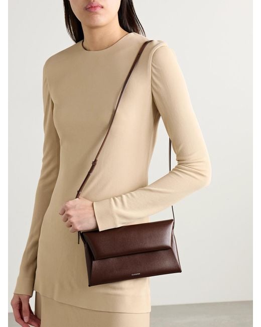 Jil Sander Natural Schultertasche Aus Wattiertem Leder