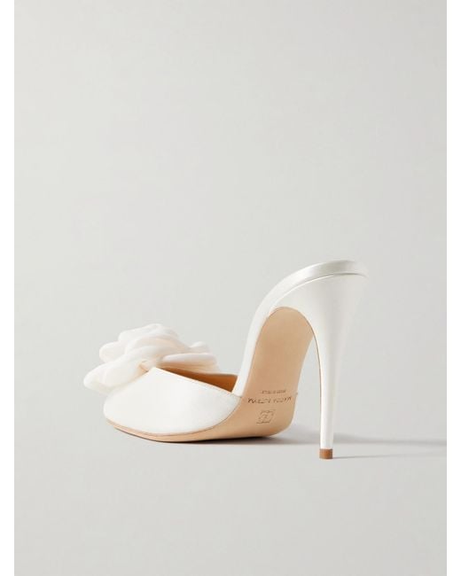 Magda Butrym Natural Mules Aus Satin Mit Applikation