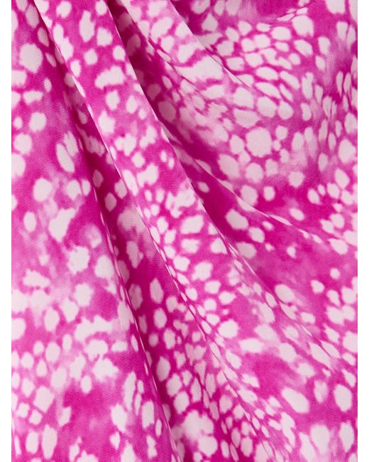 Isabel Marant Pink Albini Printed Asymmetric Stretch-Silk Dress