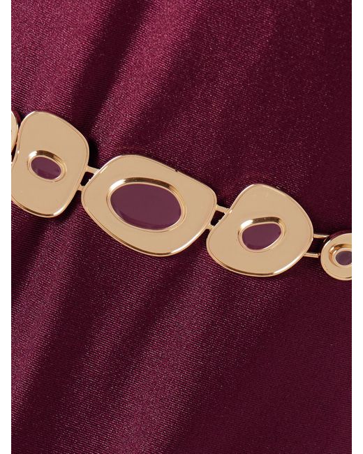 Zimmermann Red Awaken Embellished Belted Swimsuit