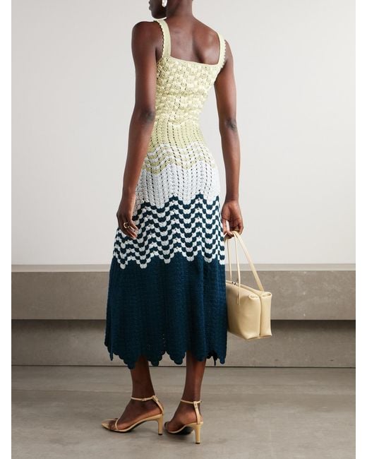 Escvdo White Marea Crocheted Cotton Maxi Dress