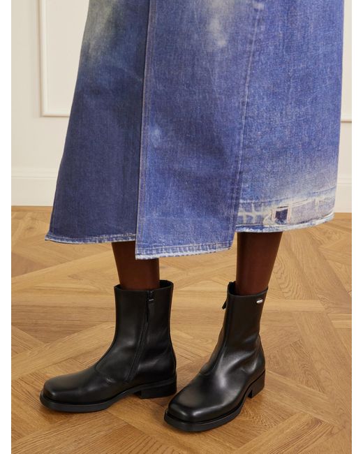 Our Legacy Black Camion Leather Ankle Boots