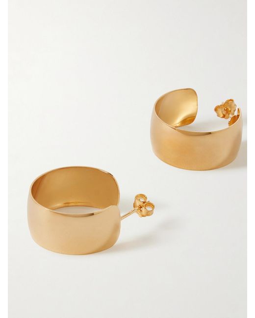 Loren Stewart Natural Midi Dome Vermeil Hoop Earrings
