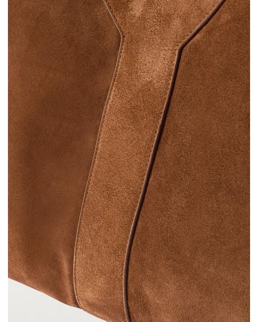 Saint Laurent Brown Y Tote Aus Veloursleder