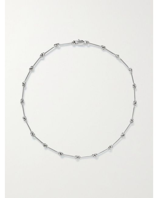 Laura Lombardi White Net Sustain Treccia Platinum-Plated Necklace