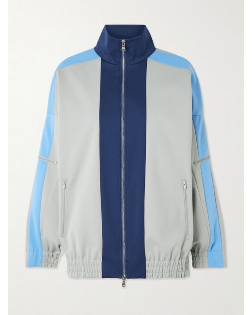 Tibi Blue Color-Blocked Jersey Jacket