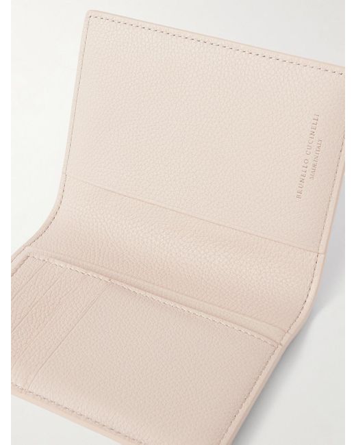 Brunello Cucinelli Natural Reisepasshülle Aus Strukturiertem Leder Mit Prägungen