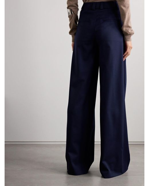 Altuzarra Blue Zanni Pleated Wool-Blend Wide-Leg Pants