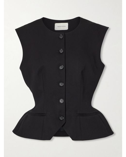 Magda Butrym Black Silk And Cashmere-Blend Crepe Vest