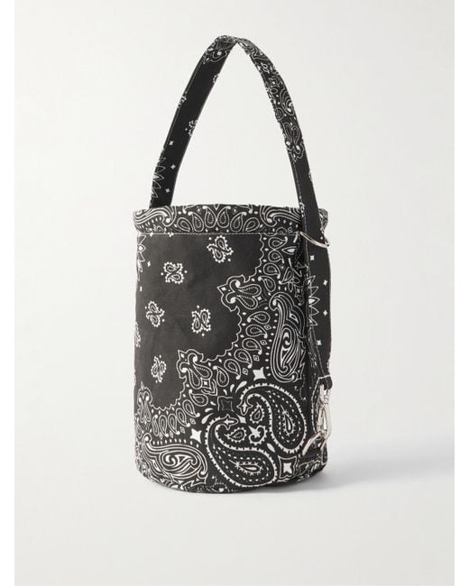 Call it By Your Name White Paisley-Print Cotton Bucket Bag
