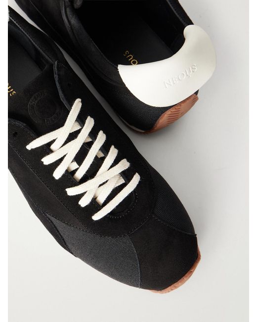 Neous Black Berenices Leather-Trimmed Suede And Canvas Sneakers