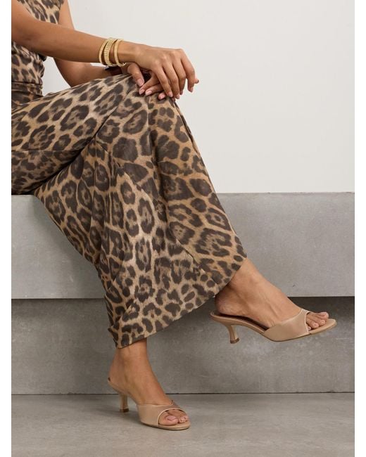 Staud Natural Brigitte Satin Mules