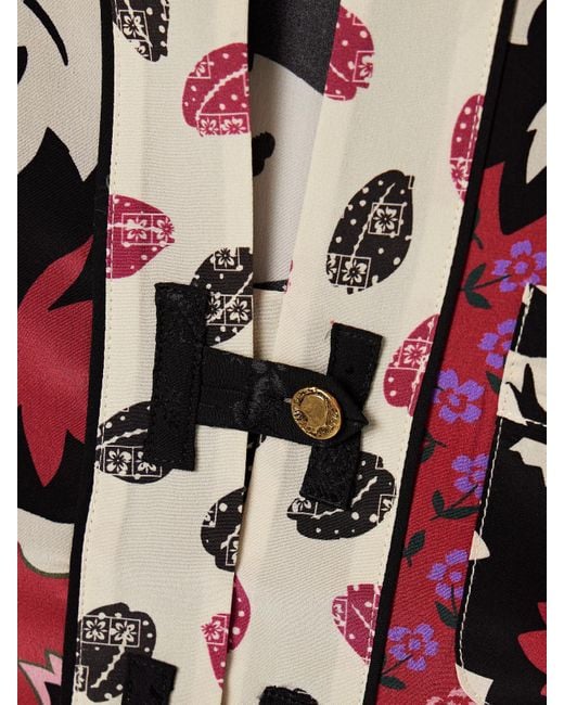 Maison Mayle Red Nadege Bluse Aus Bedrucktem Seiden-Crêpe