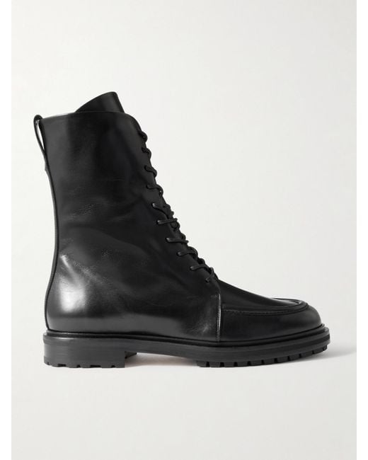 Aeyde Black Tate Schnürstiefel Aus Leder