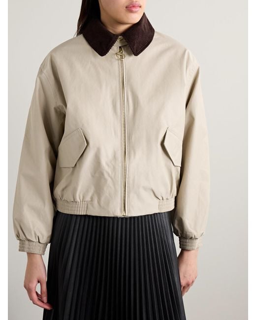 Barbour Natural The Edit By Alexa Anna Corduroy-Trimmed Cotton-Blend Jacket