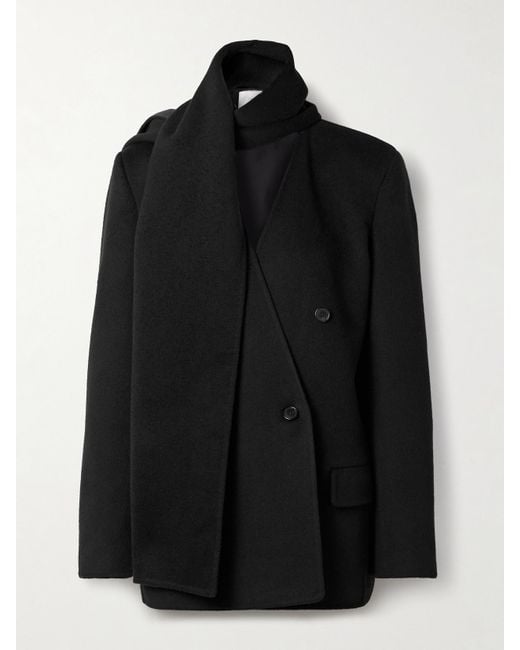 Veste À Double Boutonnage En Cachemire À Écharpe Calitra The Row en coloris Black