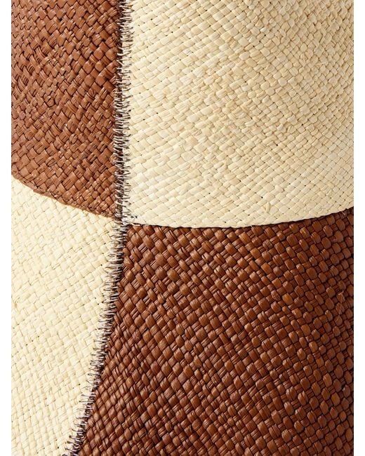 Johanna Ortiz Natural Artesano Heaven And Earth Checked Straw Bucket Hat