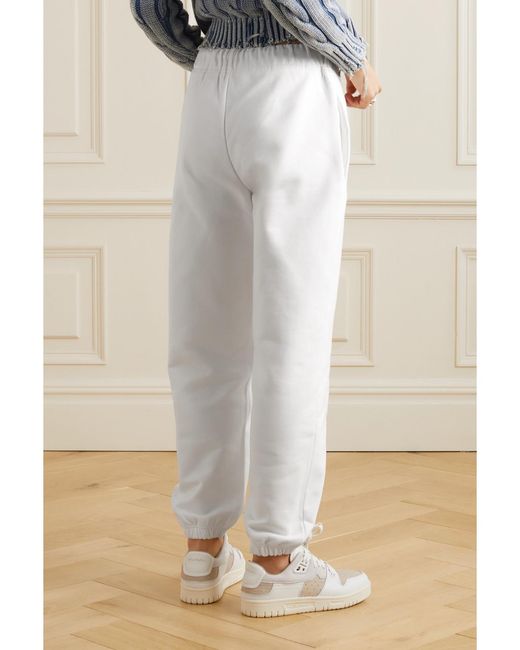 Moncler White Tapered Cotton-Jersey Track Pants