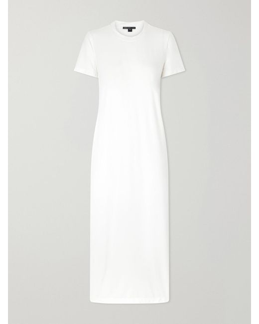 James Perse White Cotton-Blend Jersey Maxi Dress