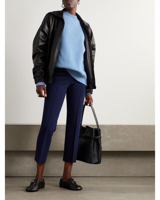 High Sport Blue Georgia Embroidered Wool And Cashmere-Blend Sweater