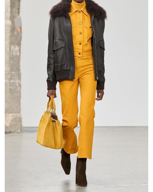 Gabriela Hearst Yellow Bronte Recycled-Denim Jacket