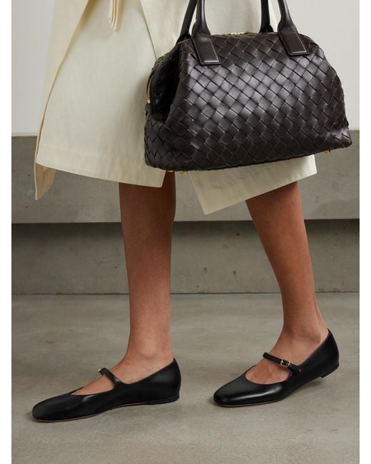 Bally White Banya Leather Mary Jane Ballet Flats
