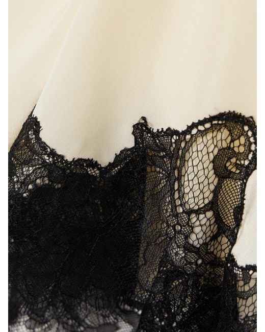 Ulla Johnson Black Bette Oberteil Aus Crêpe De Chine Aus Seide Mit Spitzenbesätzen
