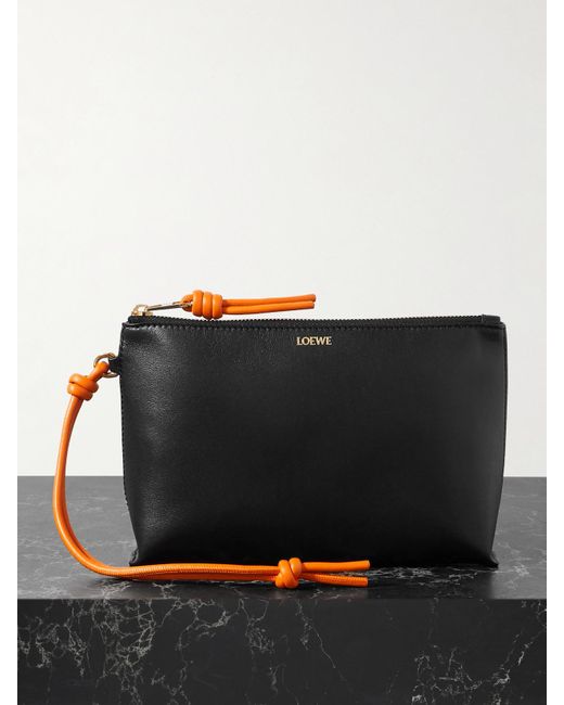 Loewe T-knot Leather Pouch in Black | Lyst