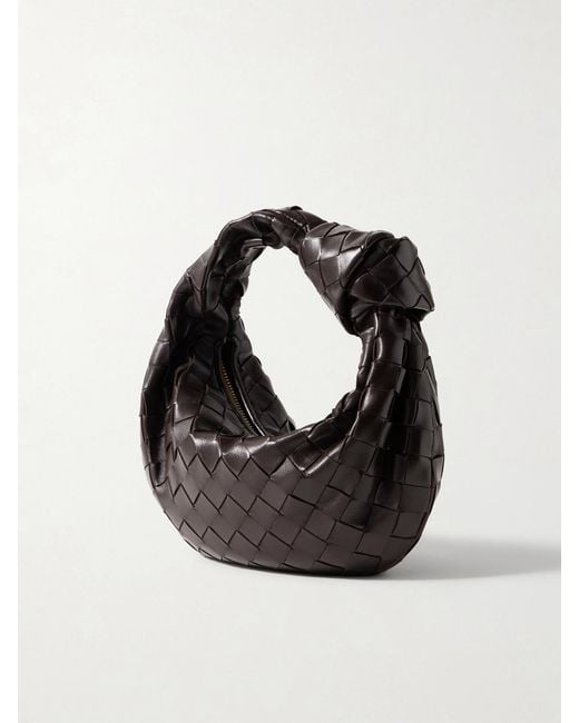 Bottega Veneta Black Jodie Mini Intrecciato Leather Tote
