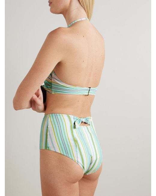 Bikini En Tissu Recyclé Côtelé Imprimé Ava + Elsi Lemlem en coloris Green