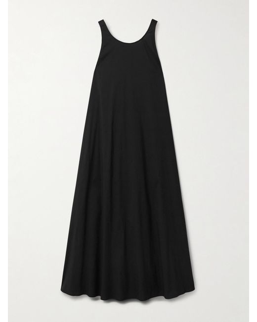 Max Mara Black Romea Open-Back Cotton-Blend Poplin Maxi Dress