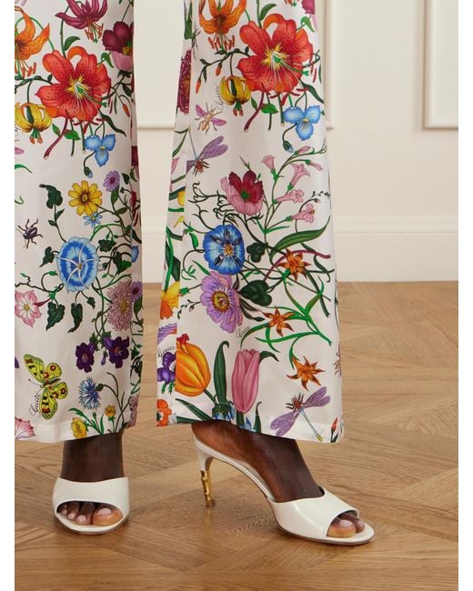 Gucci Natural Patent-Leather Sandals