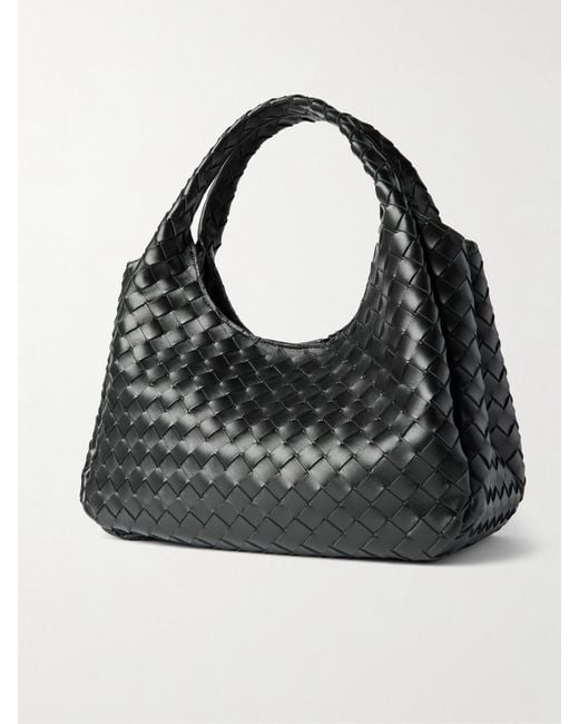 Bottega Veneta Black Campana Intrecciato Leather Shoulder Bag