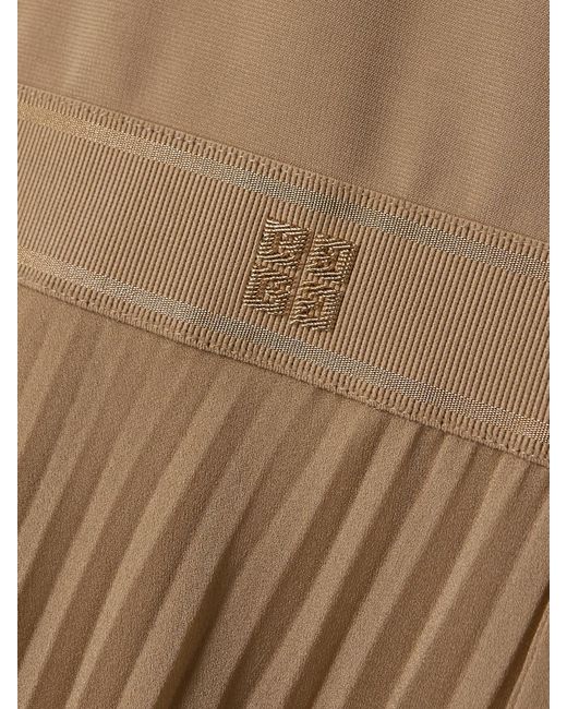 Givenchy Natural Asymmetric Stretch-Jersey And Pleated Georgette Dress