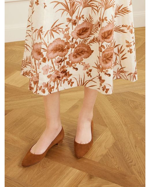 Manolo Blahnik Brown Bb Suede Ballet Flats