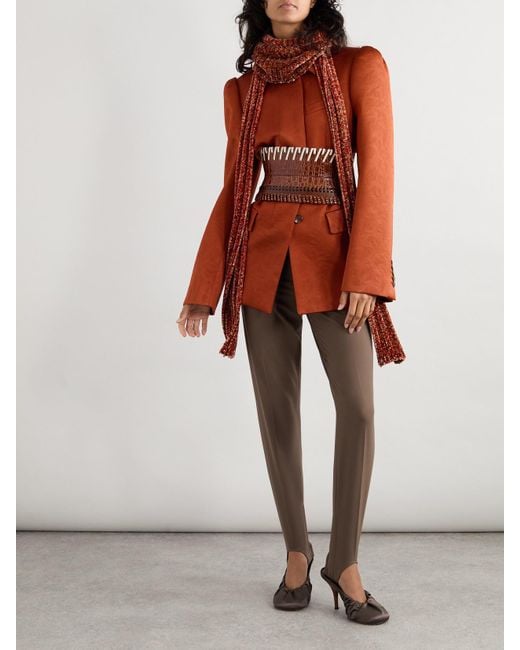 Dries Van Noten Brown Blazer Aus Crêpe Mit Prägungen