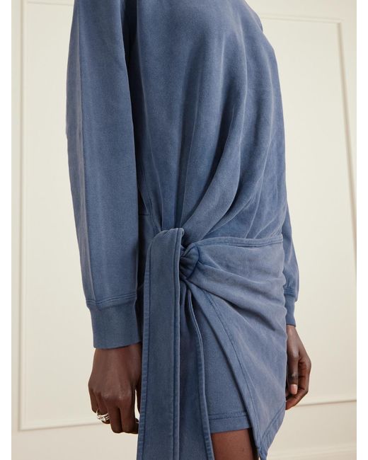 Isabel Marant Blue Zae Wrap-Effect Cotton-Jersey Mini Dress
