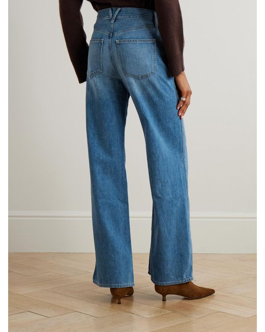 Veronica Beard Blue Taylor High-Rise Wide-Leg Jeans