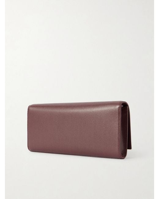 Saint Laurent Purple Kate Embossed-Leather Clutch
