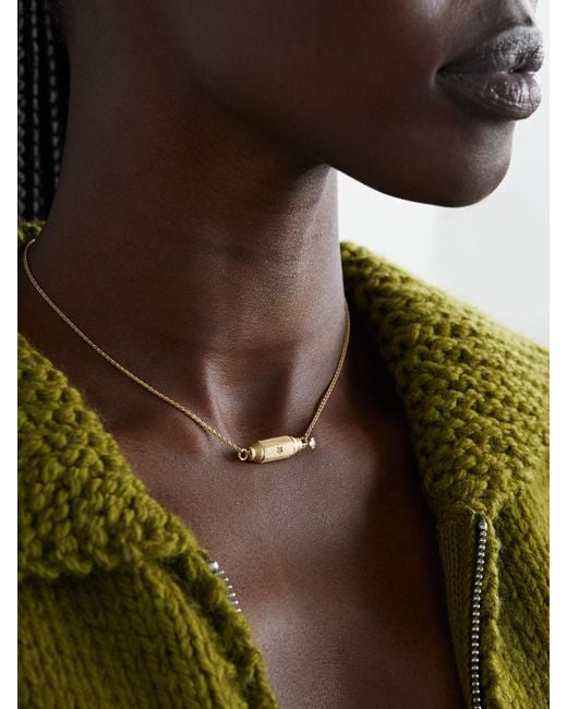 Marie Lichtenberg Natural Micro Coco Locket Kette Aus 18 Karat Mit Diamanten