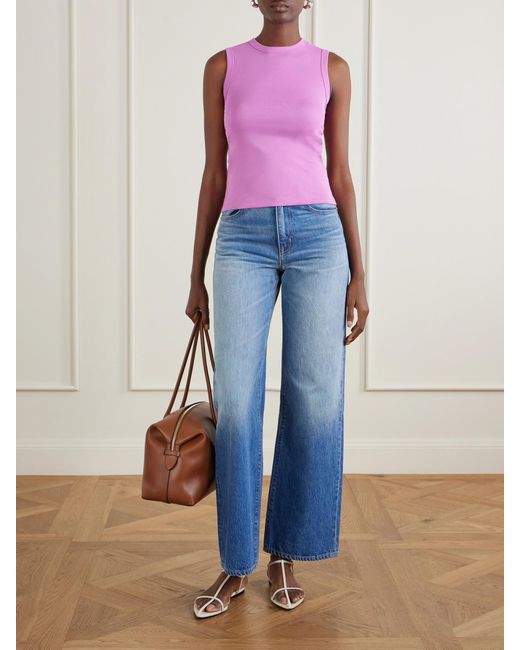 Flore Flore Pink Esmé Ribbed Organic Cotton-Jersey Tank