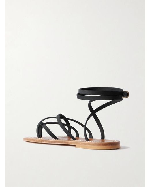 K. Jacques Black Zenobie Leather Sandals