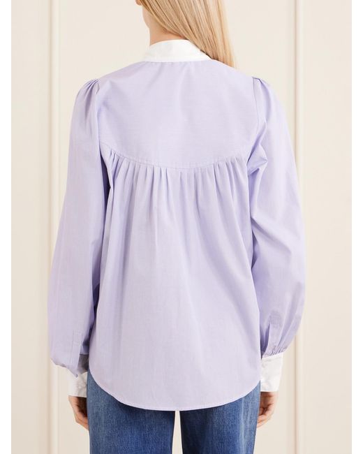 Maison Mayle Purple Val D'Isere Striped Cotton Blouse