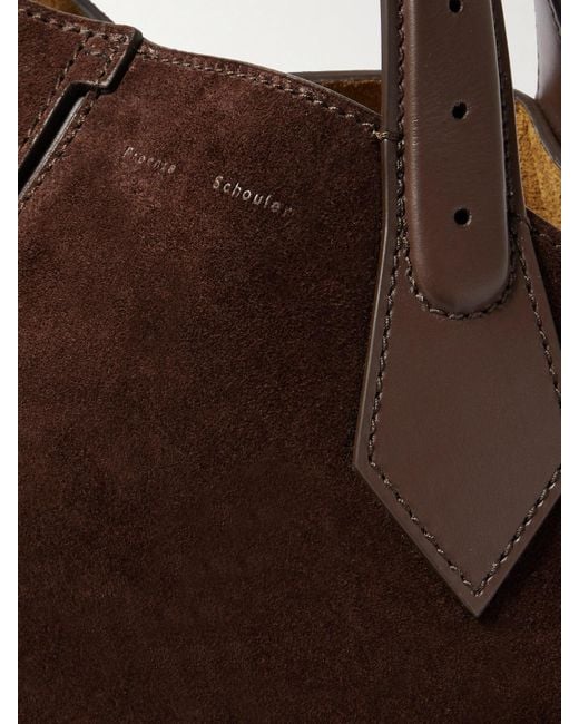 Proenza Schouler Brown Large Chelsea Tote Aus Veloursleder Mit Lederbesätzen