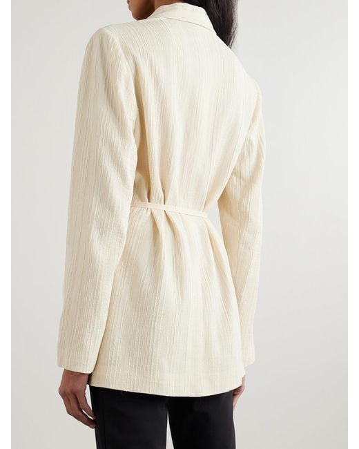 Joseph Natural Gibellina Amelot Belted Jacquard Blazer