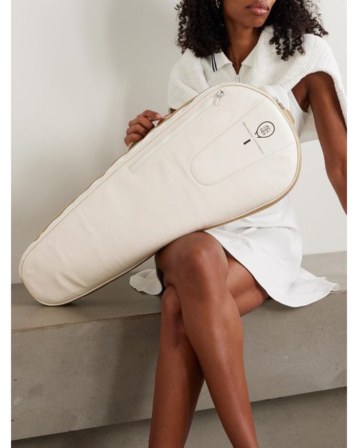 Brunello Cucinelli Natural Leather And Mesh Tennis Racket Bag