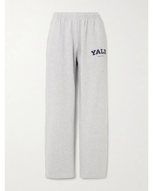 Sporty & Rich White Printed Cotton-Jersey Track Pants