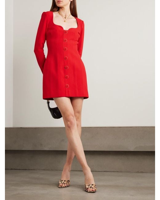 Rebecca Vallance Red Cameron Minikleid Aus Crêpe Mit Zierknöpfen